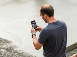 Man taking picture of his craft with his phone