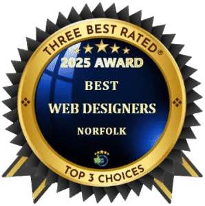 Helder Media's 2025 Award for the Top Three Best Web Designers in Norfolk.