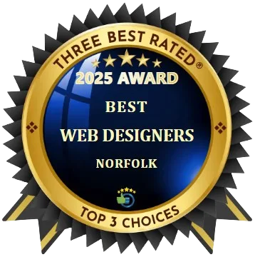 Helder Media's 2025 Award for the Top Three Best Web Designers in Norfolk.