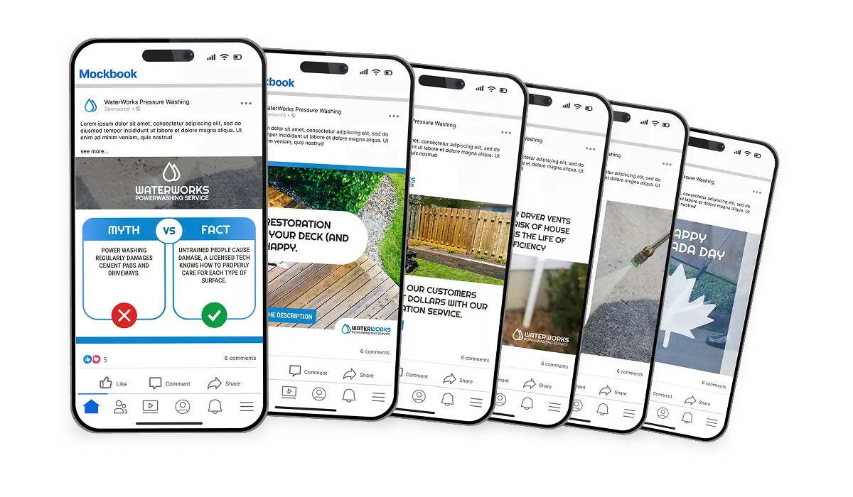 Examples of social media posts made and optimized for businesses